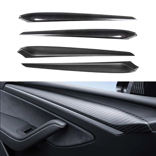 Tesla Model 3/Y RealCarbon Fiber Front Door Trim Panel Caps Tialloyelf