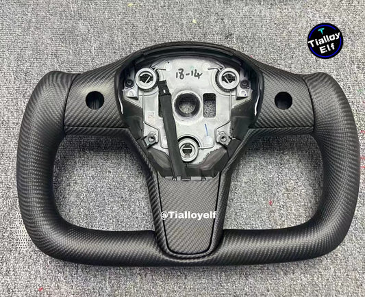 Model 3/Y Yoke Steering Wheel (Full Carbon Matte) Tialloyelf