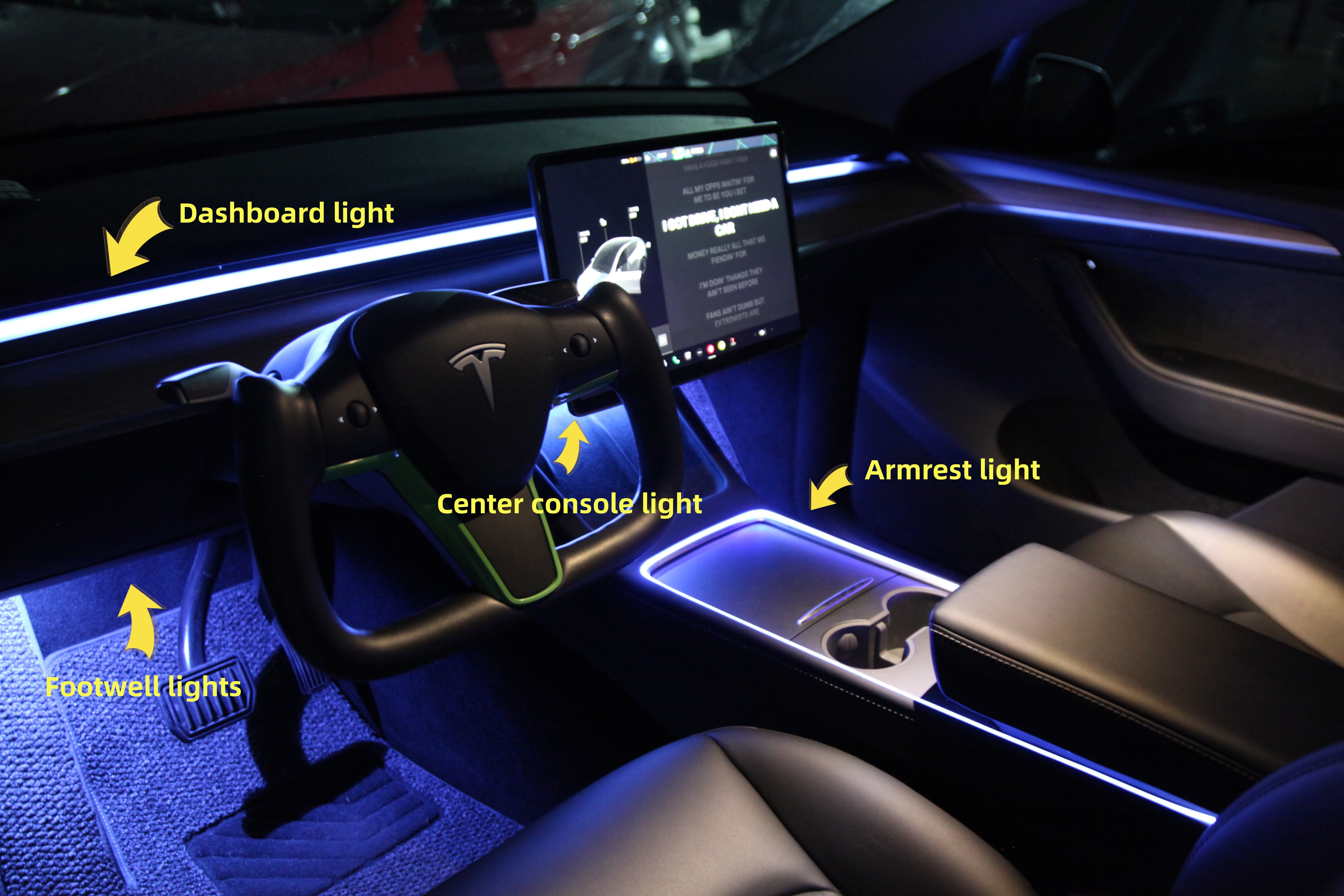 Tesla ambient light for Model3 ModelY (2019-2024) Diamond kit