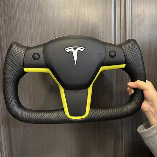 Model 3/Y Yoke Steering Wheel ( Black And Yellow ) Tialloyelf