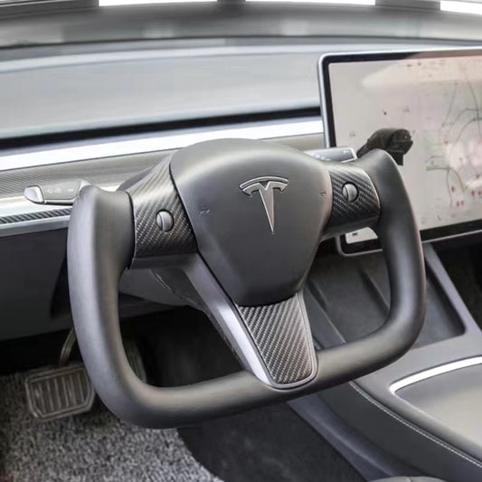Model 3/Y Yoke Steering Wheel ( Black Center Carbon Fiber ) Tialloyelf