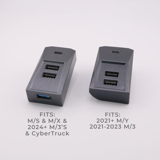 Model S3XY & CT CyberTruck Style USB Glovebox Charging Hub - Power & Data Splitter Casper