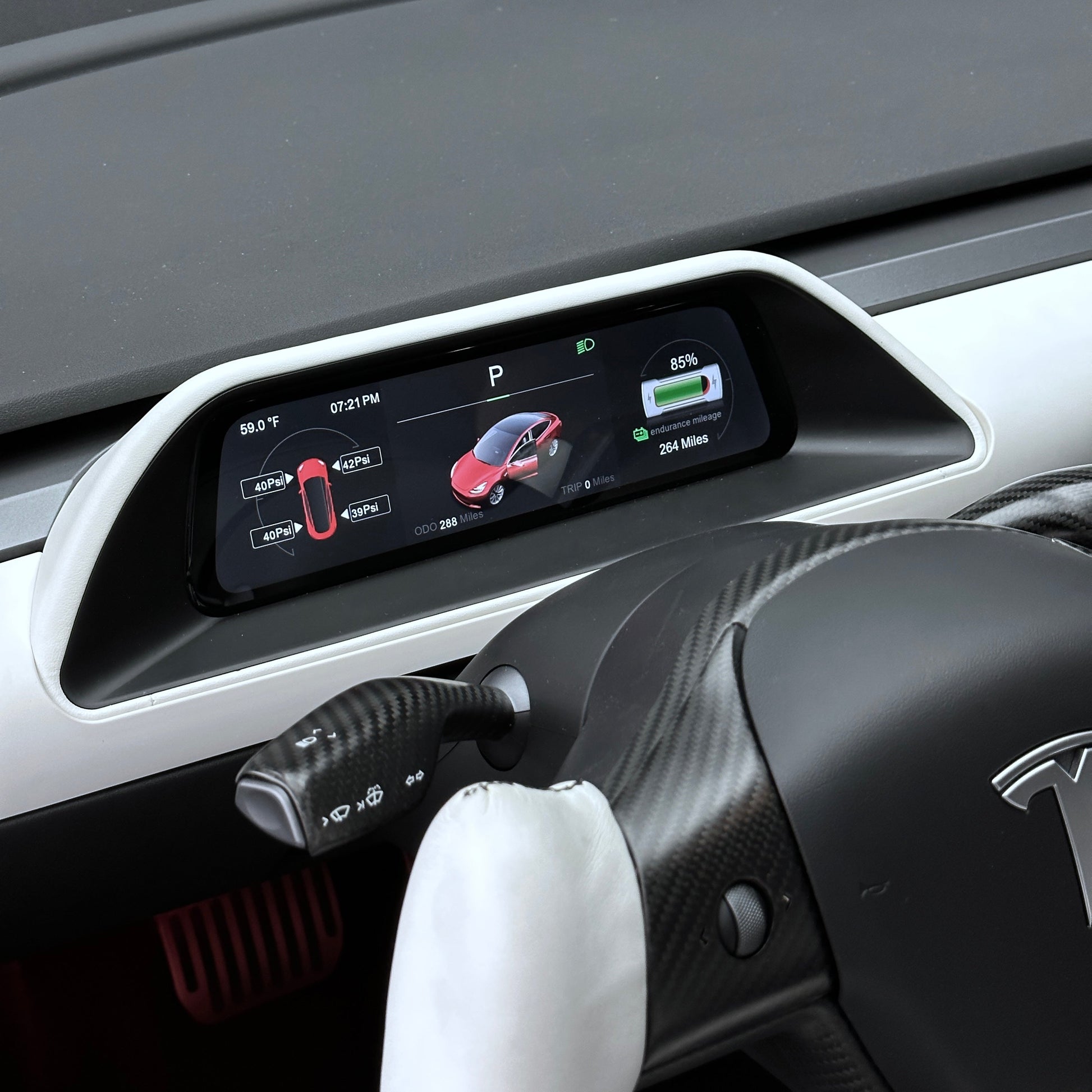 Tesla Model 3 & Y Dashboard Cluster Display with Door Panel Extensions (Smart Instrument Cluster) - Variety* Sam