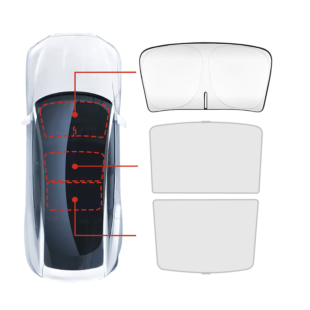 Tesla Non-Sag Glass Roof Sunshade Set CLOUDMALL