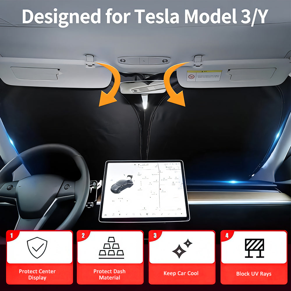 Tesla Non-Sag Glass Roof Sunshade Set CLOUDMALL