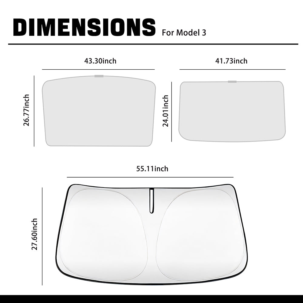 Tesla Non-Sag Glass Roof Sunshade Set CLOUDMALL