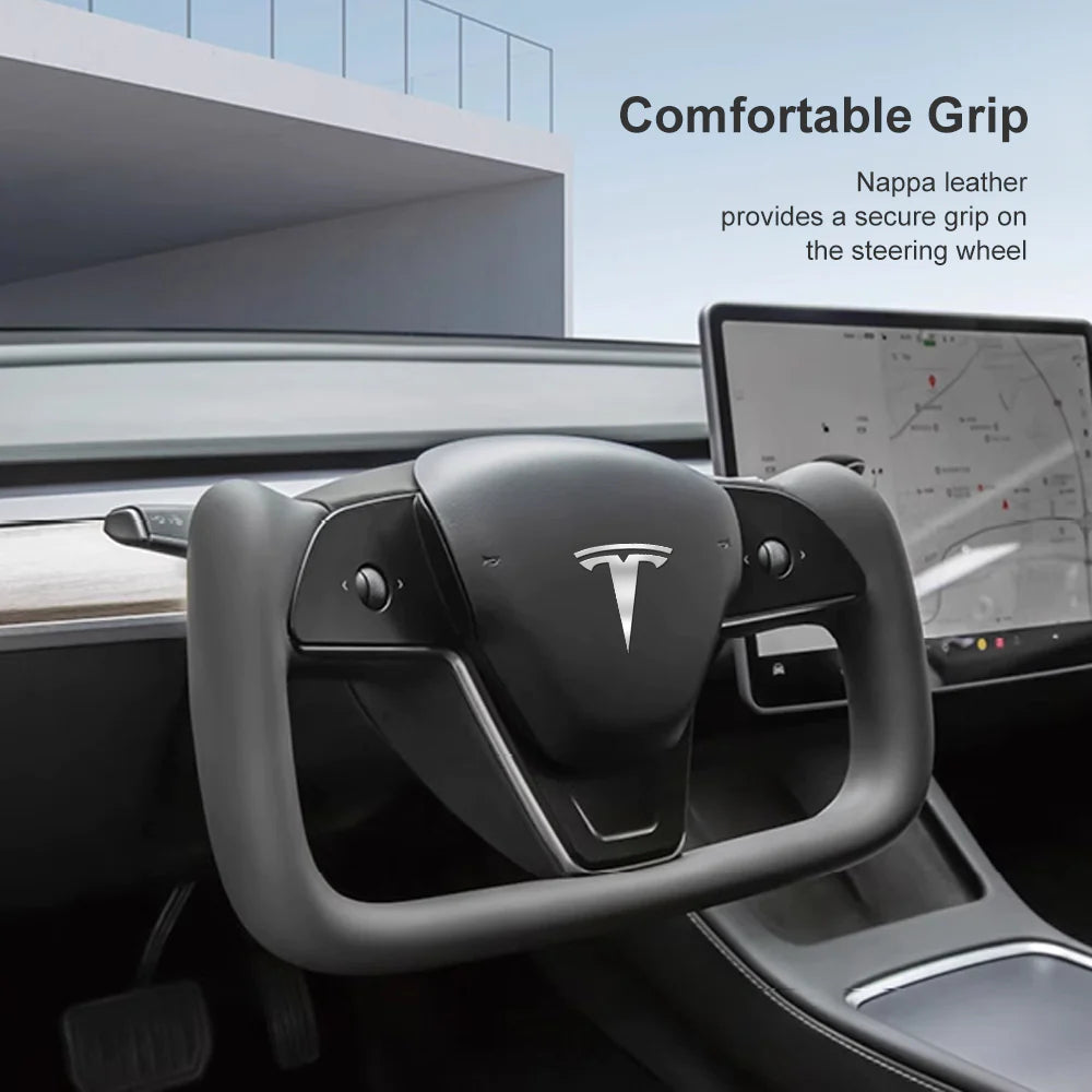 Model 3/Y Yoke Steering Wheel ( Black2 ) Tialloyelf