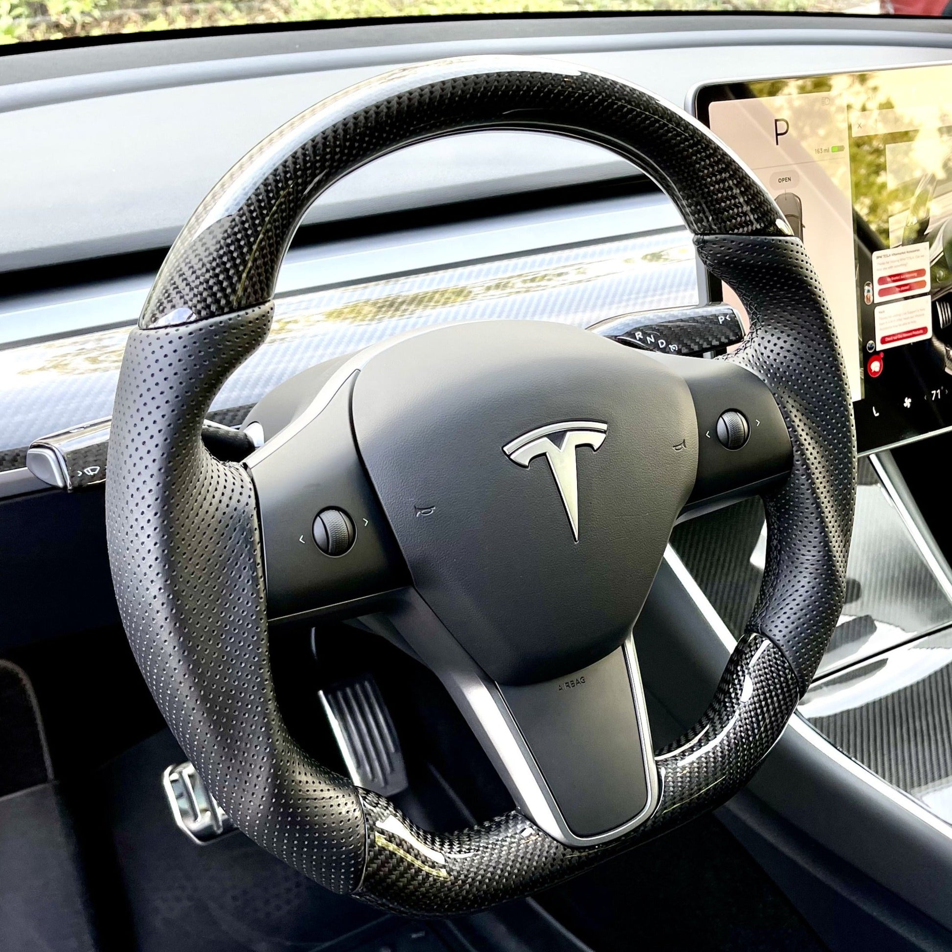 Model 3 & Y - Sport Grip Steering Wheel - Real Molded Carbon Fiber Jean