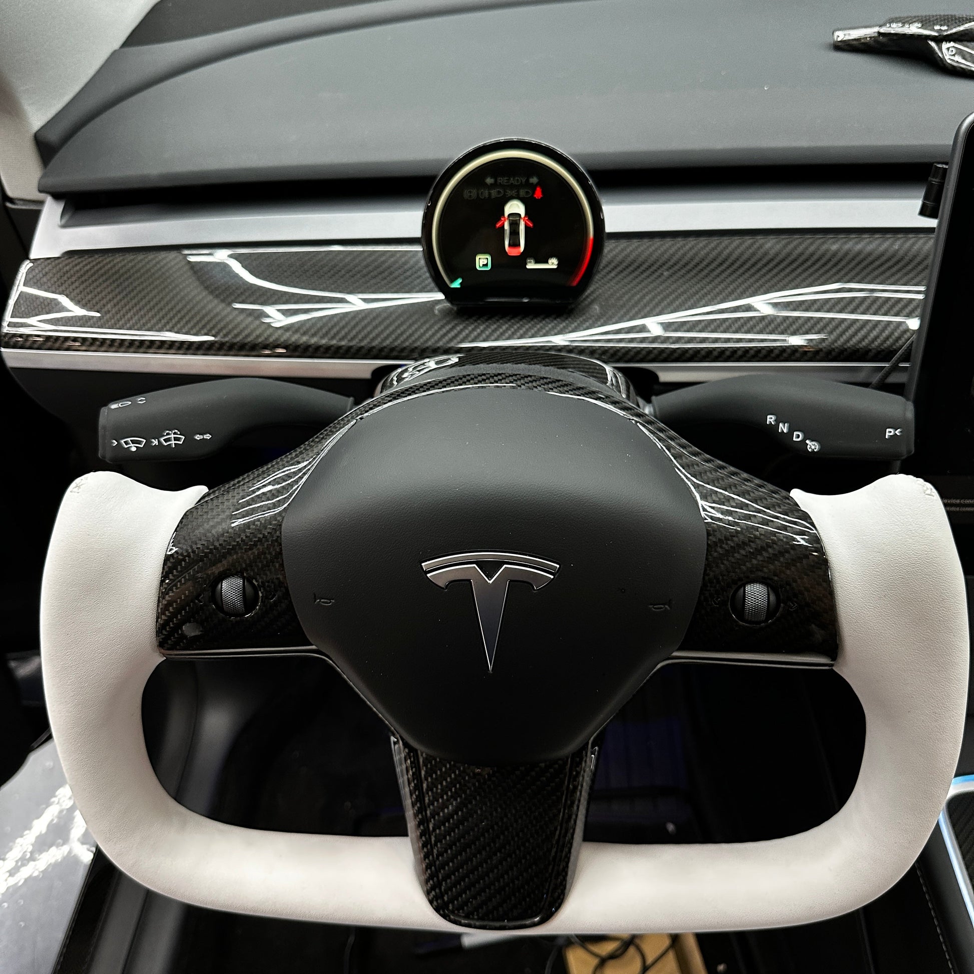 Model 3 & Y Dashboard Round Cluster Display - Mini Style Sam