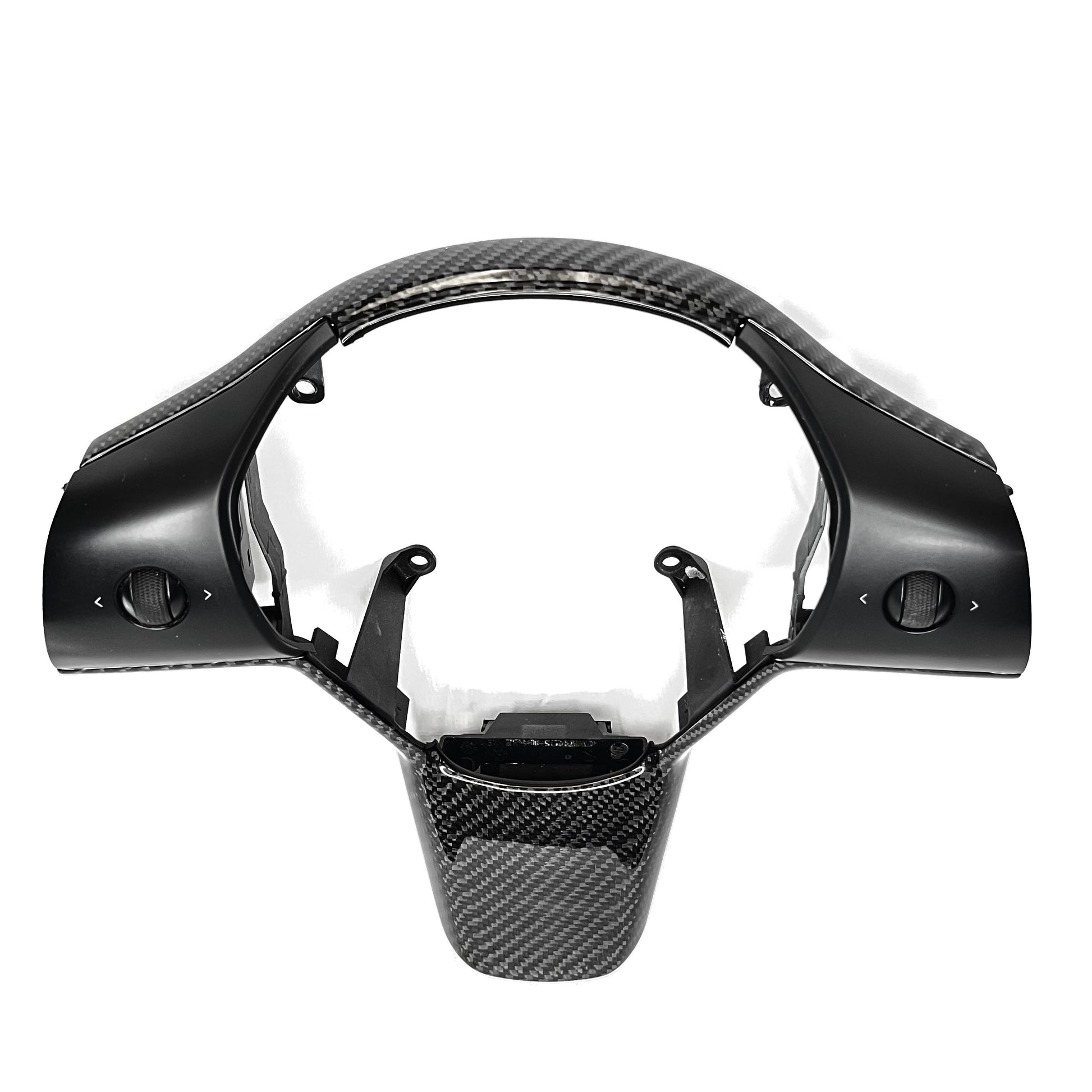 Model 3 & Y Yoke Style Steering Wheel - Carbon Fiber & White Leather Handles Jean