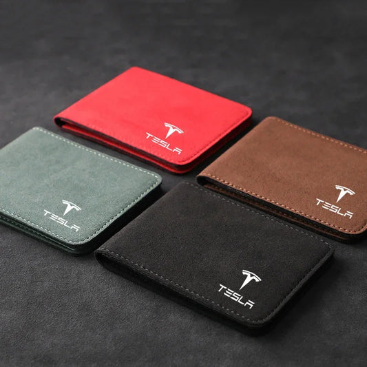 Tesla Suede Driver License Holder - Fits Model S/X/3/Y/Roadster/P-Series