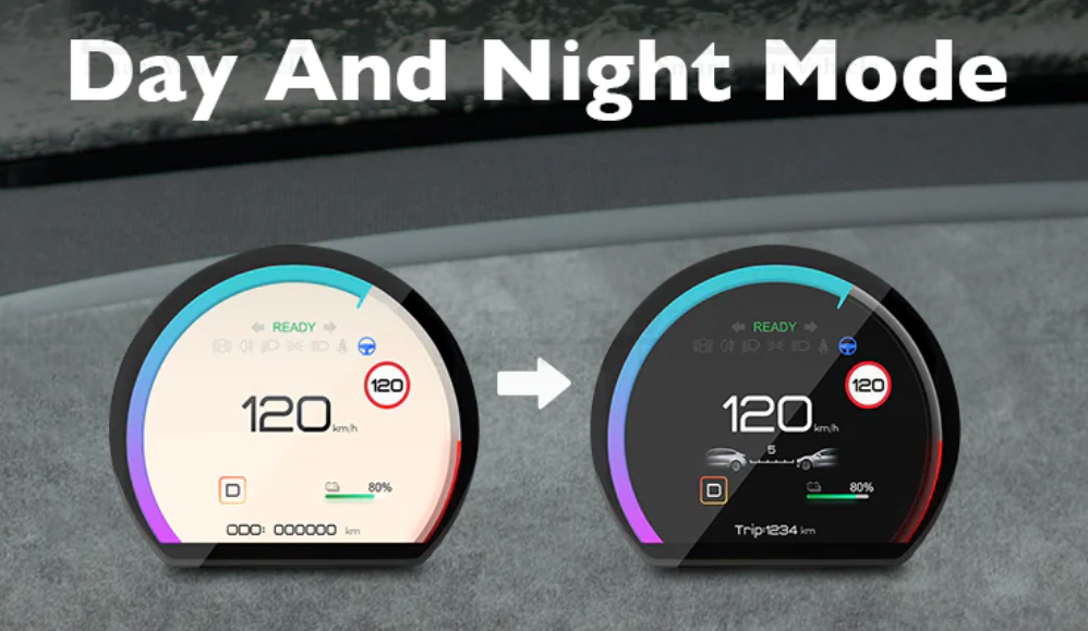 Model 3 & Y Dashboard Round Cluster Display - Mini Style Sam
