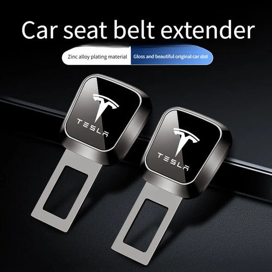 Suitable for Tesla model Y/3/X automotive zinc alloy electroplating automotive seat belt extension seat belt buckle plug